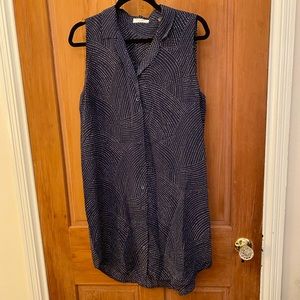 Silk navy Equipment dress